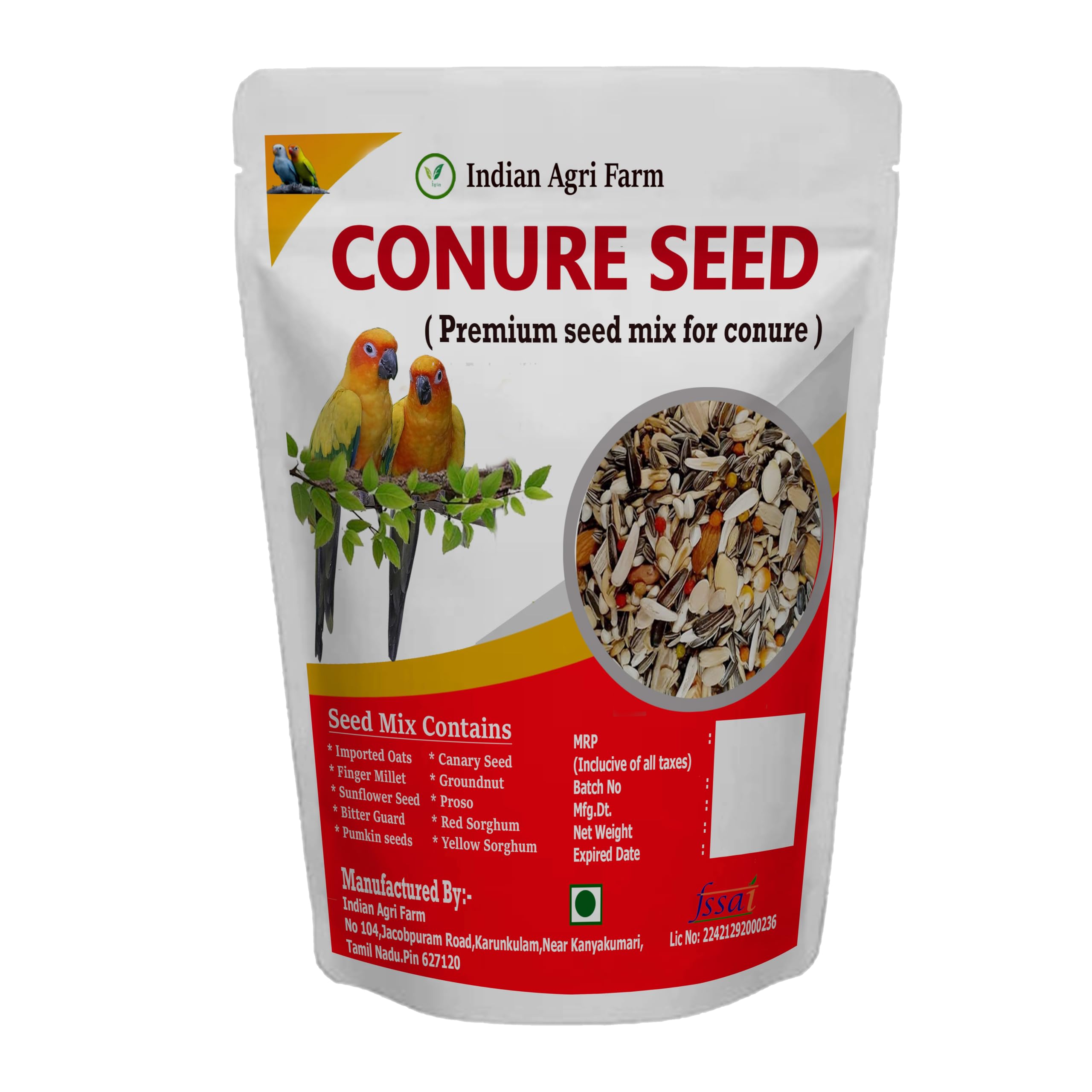 Iagrifarm Bird Food for Conures - 1Kg - Ten Seed Mix for Conure Parrot, All Life Stages-image-21