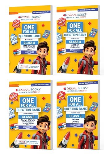 One For All Question Banks NCERT & CBSE Class 8 (Set of 4 Books) Mathematics, Science, Social Science, And English (For Latest Exam)