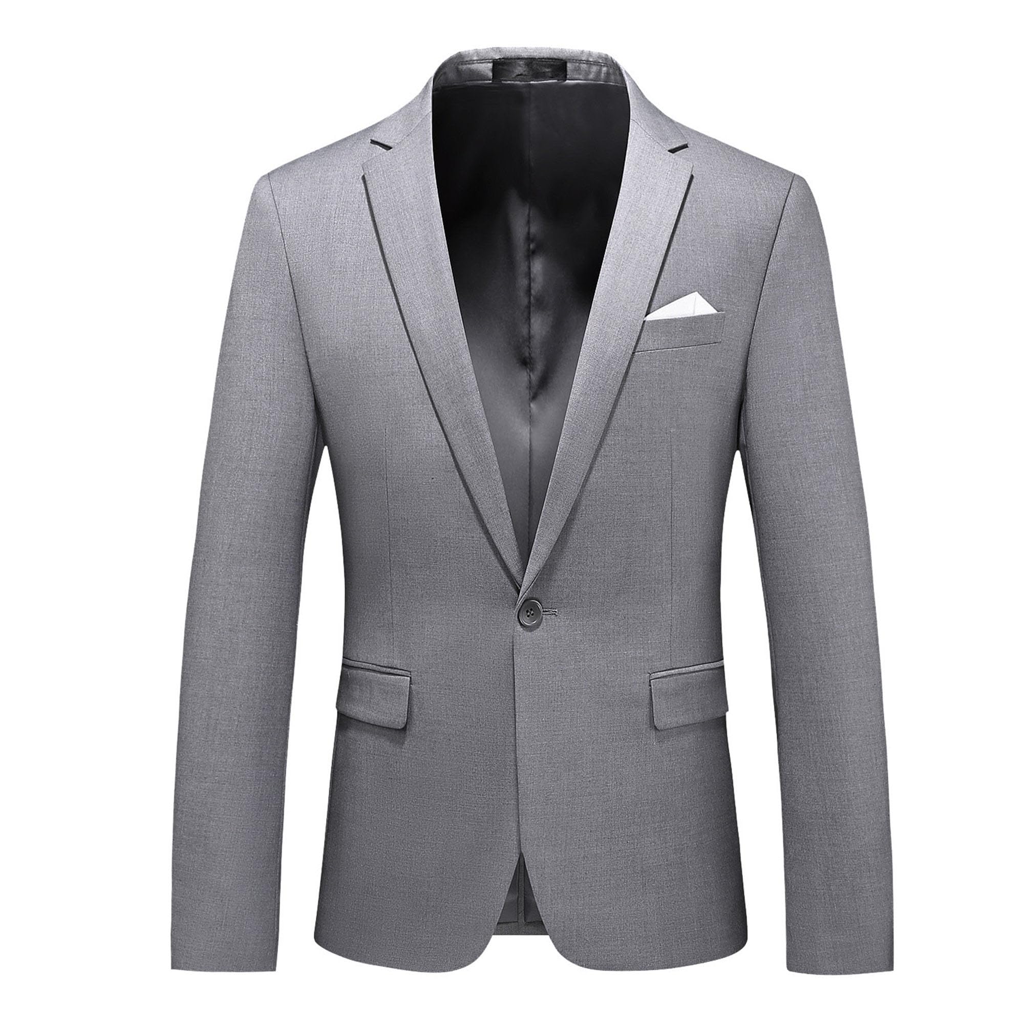 Men's Suit Jacket One Button Elegant Solid Blazer Sport Coats Slim Fit Single Breasted Party Blazer Jacket