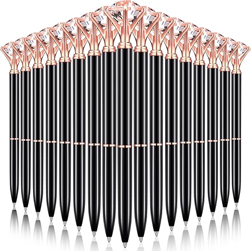Leinuosen 50 bolígrafos de diamante con diseño de cristal, tinta negra, bolígrafos unisex, perfectos para despedida de soltera, oficina, escuela