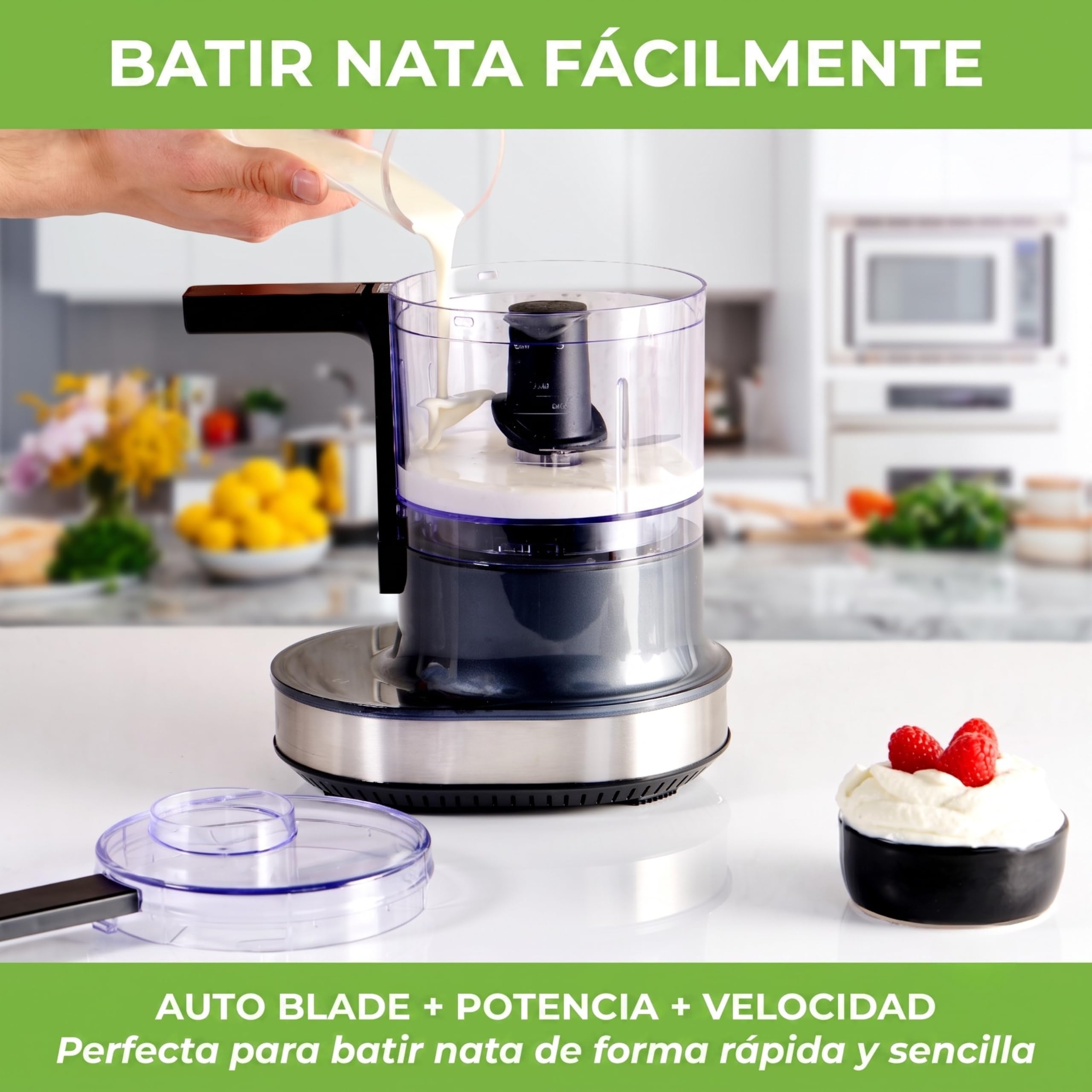 Multipicadora eléctrica 4D de Nutri-Chopper, picadora universal para nueces, cebollas, frutas y verduras, carne, función de cuchilla automática, recipiente de mezcla (500 ml), sin BPA