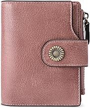 SENDEFN Portafoglio Donna in vera pelle Vera con Bloccaggio RFID Piccolo Portamonete Donna, 10 Scomparti per Carte con 2 Finestra di Identificazione e 1 Tasca con Cerniera