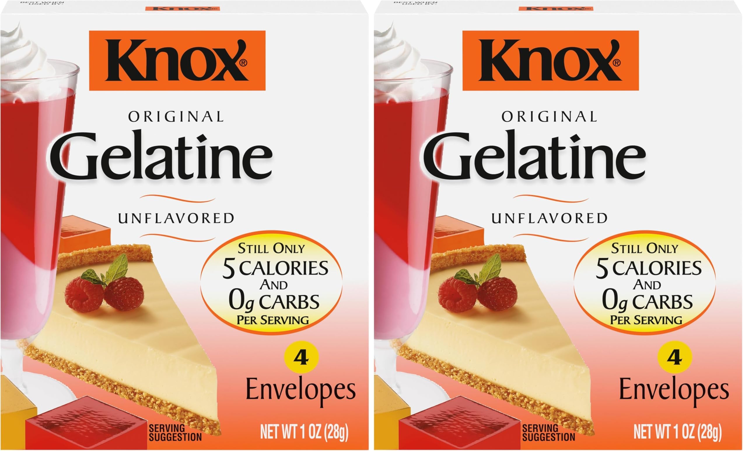 Knox Unflavored Gelatin (4 Envelopes) (Pack of 2)
