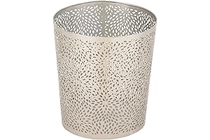 Retro Bathroom Trash Can - Deco 79 Metal Waste Bin - Silver