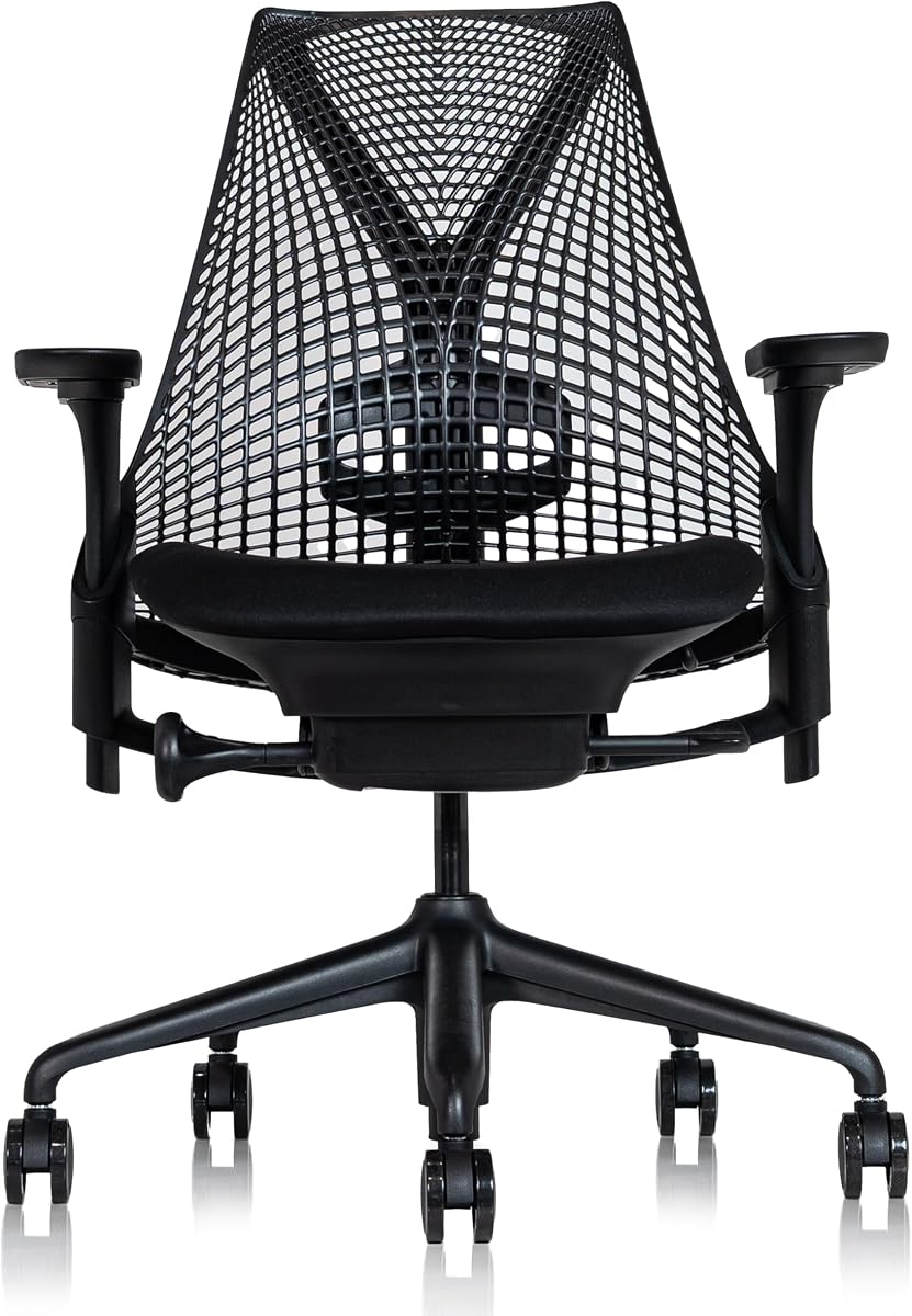 Certified Refurbished Sayl Chair | Frameless 3D Intelligent Back, Harmonic Tilt, PostureFit | Iconic Ergonomic Office Chair with Suspension Back for Dynamic Support, 12-Year Warranty (Renewed)