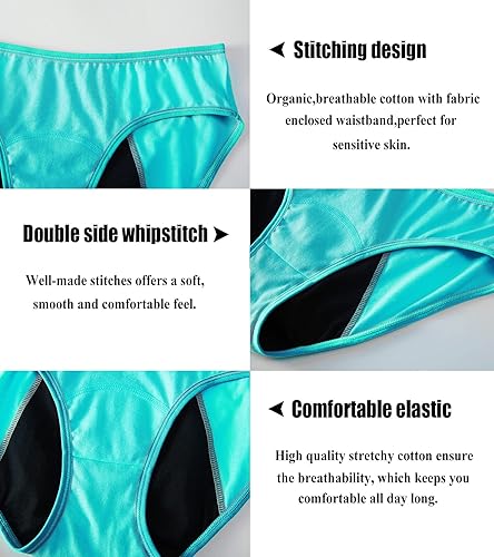 Miniatura 5 de Linzama Bragas suaves del algodón de la ropa interior del período de las muchachas adolescentes para los jóvenes 8-18 años