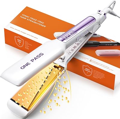 Faszin Piastra per Capelli Professionale in Titanio Larga 42mm, Bianco