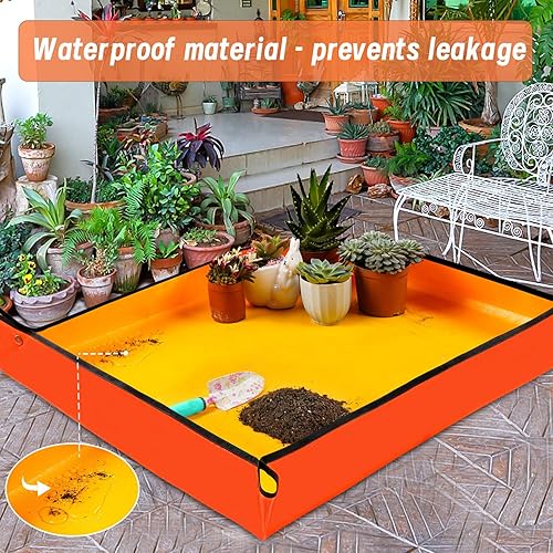 Miniatura 4 de Onlysuki Large Repotting Mat for House Plants Transplanting and Potting Soil Mess Control, Unique Gardening Gifts for Women & Men Mom Birthday Gift