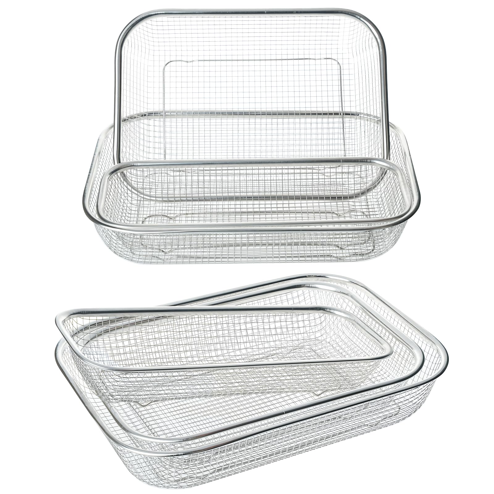 Estante de secado de utensilios, paquete de 3 soportes de acero inoxidable para lavavajillas, cesta de cubiertos compacta, escurridor de platos compacto para encimera de cocina, palillos,
