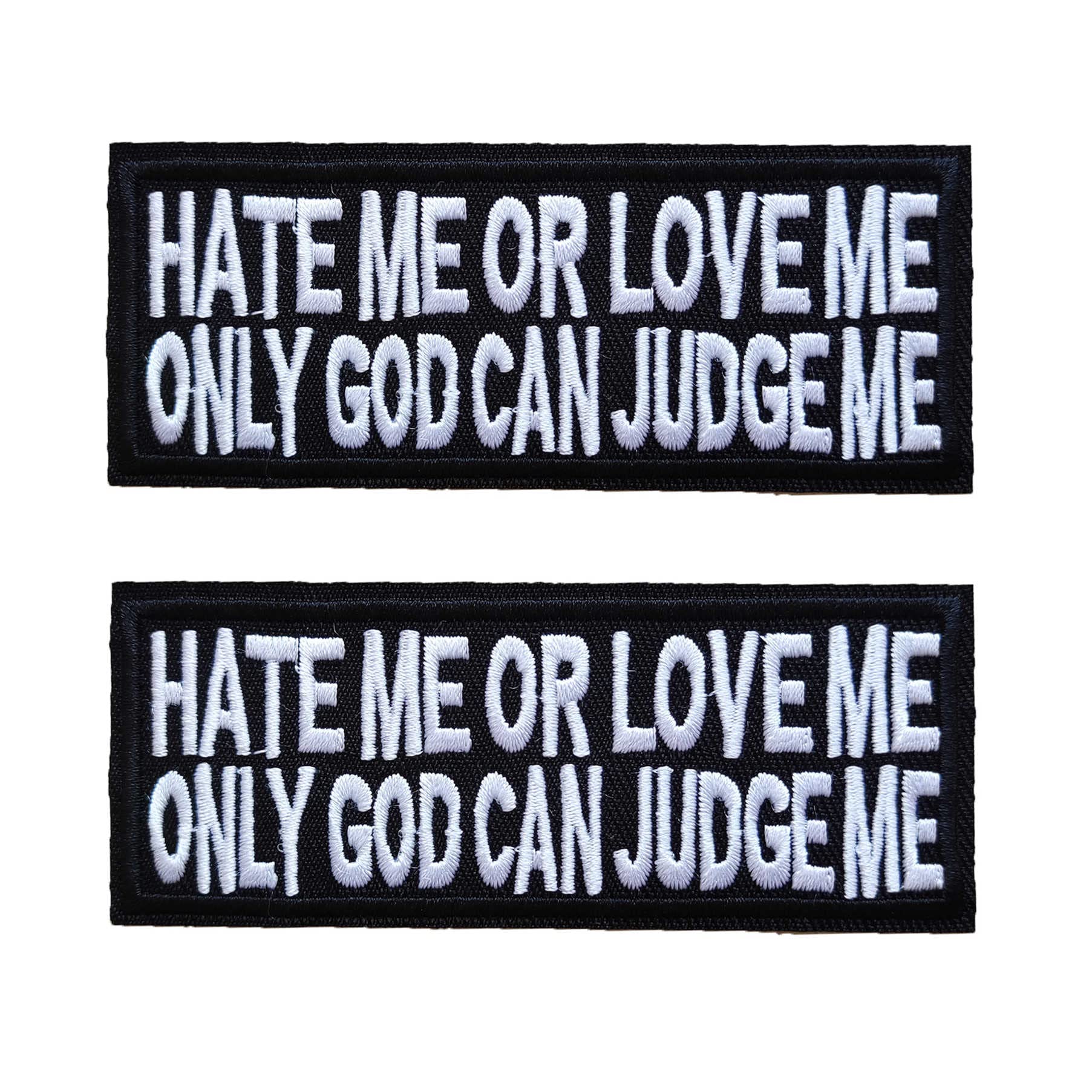 Chirst Bible Patches, Hate Me Or Love Me Only God Can Judge Me Iron On Patch for Truck Hats Bags Clothes Jacket Backpacks