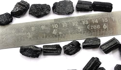 Miniatura 5 de ARTNGEMS 10 piezas de turmalina negra natural, tamaño 0.630-0.787 in, piedra preciosa de turmalina negra natural, protección potente contra la