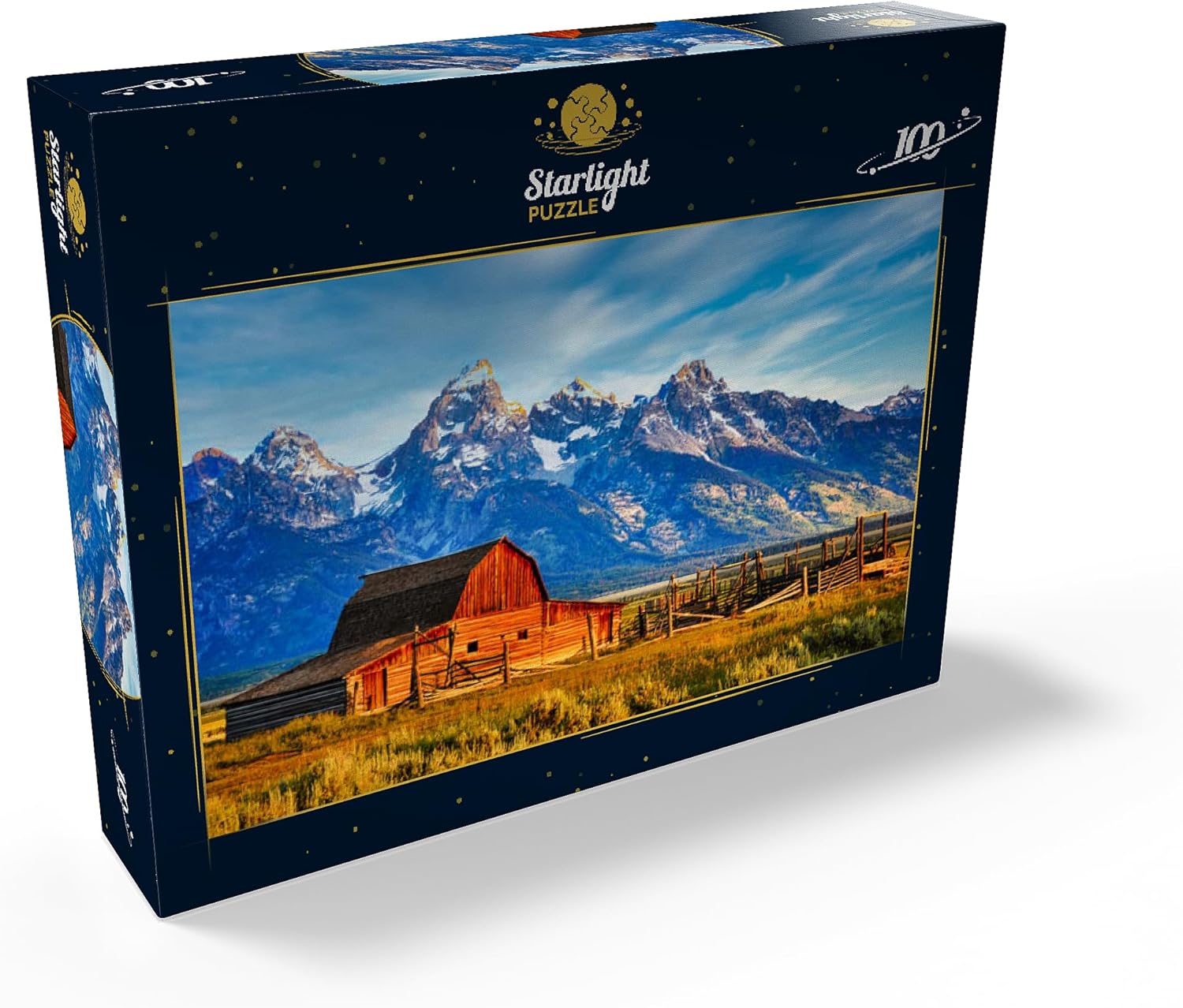 MyPuzzle Barn On Mormon Run, Wyoming Most Popular Barn in Jackson Hole - Premium 100 Piece Jigsaw Puzzle for Adults