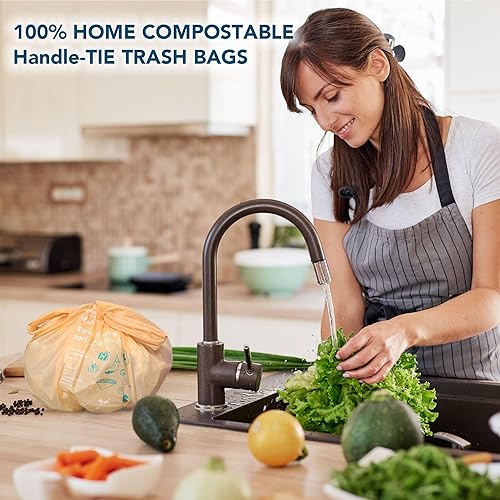 Miniatura 2 de Bolsas de basura compostables de 1.6 galones, bolsas de basura pequeñas para contenedor de encimera, extragruesas de 0.78 mils, certificado US BPI