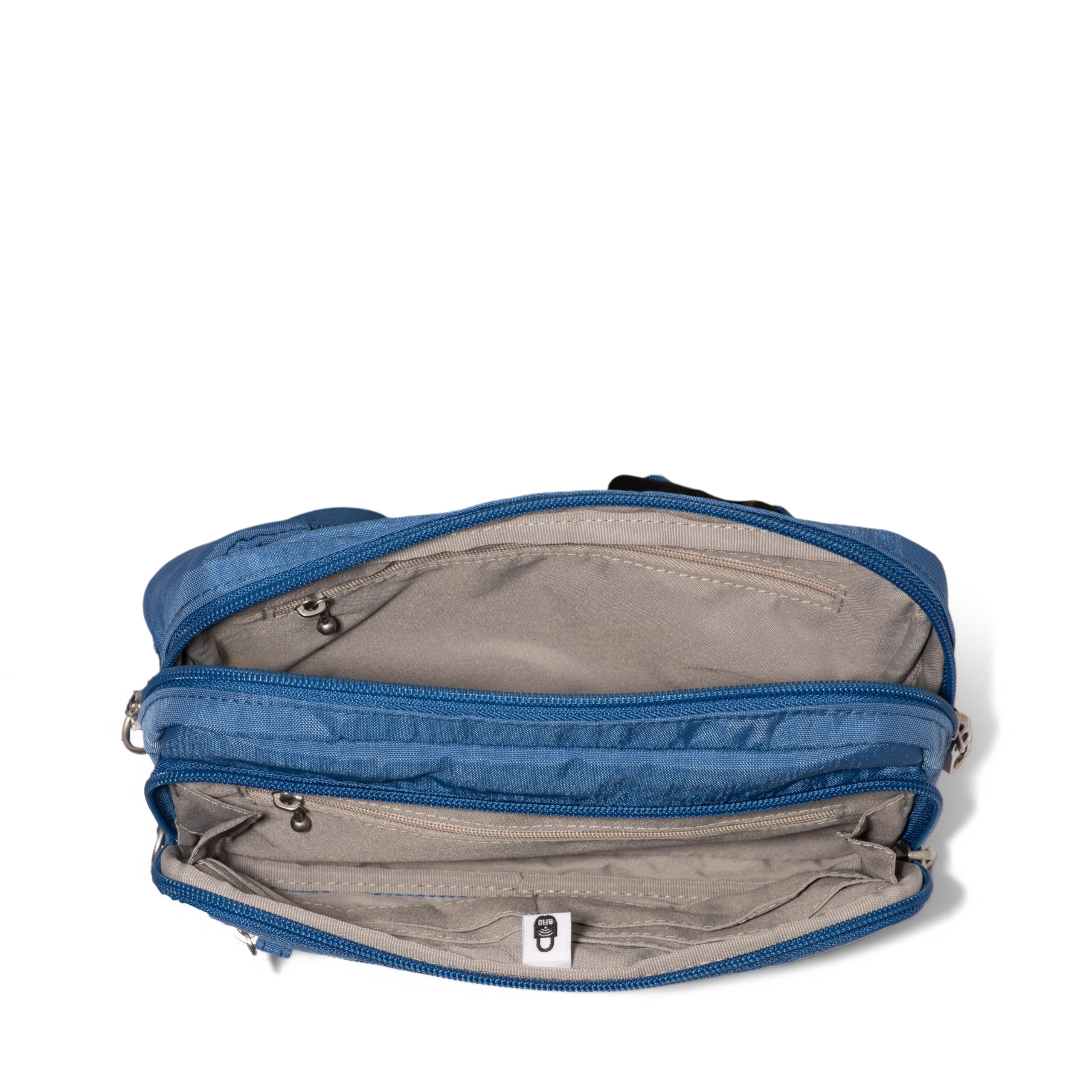 Baggallini Securtex Antykradzieżowa nerka dla kobiet z ochroną RFID, zamek z blokadą, torebka podróżna na ramię, przez ramię, One Size