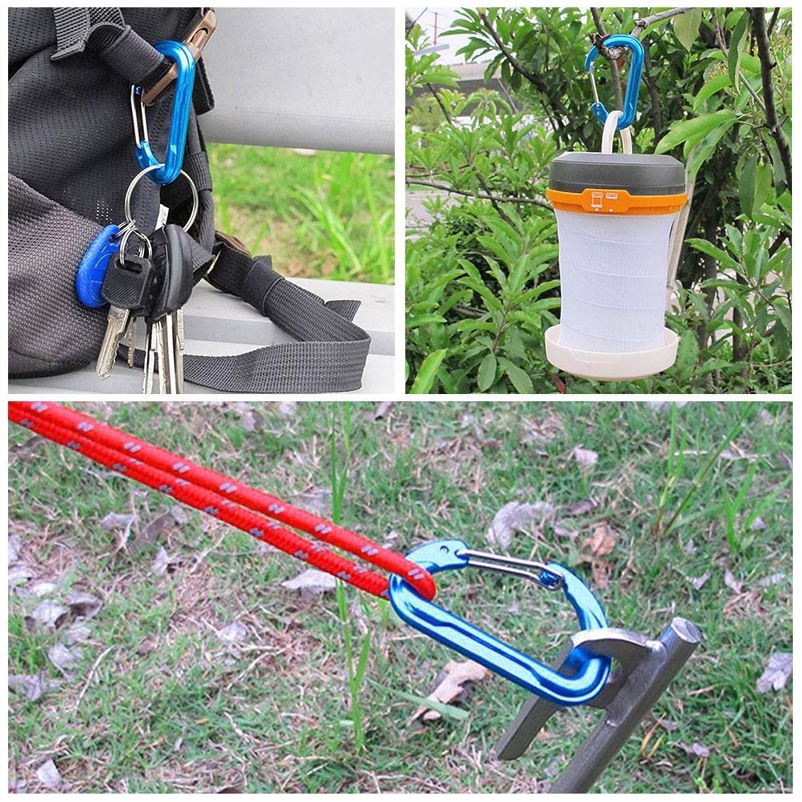 1 pz durevole 12KN D moschettone chiave in alluminio cancello a molla clip di bloccaggio zaino amaca campeggio escursionismo arrampicata attrezzatura
