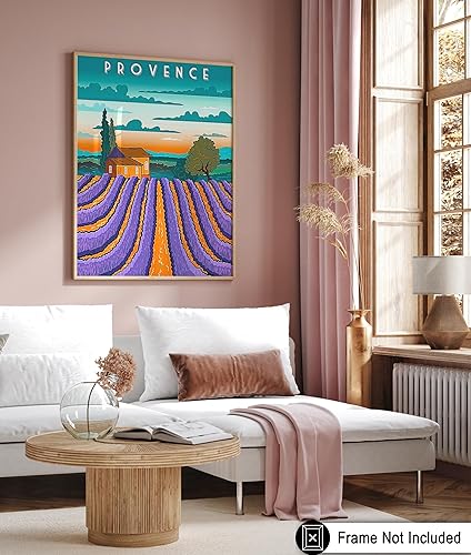 Miniatura 6 de Poster Master Póster de viaje vintage, impresión retro de la Provenza, arte de Francia, arte de campos de lavanda, regalo de inauguración de la casa