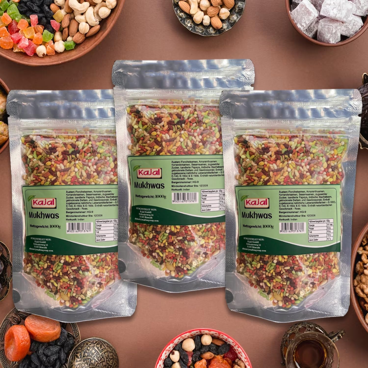 Kajal Pan Mukhwas - Zucker überzogene Mischsamen - Die perfekte Mischung für genussvolle Momente (1000g)