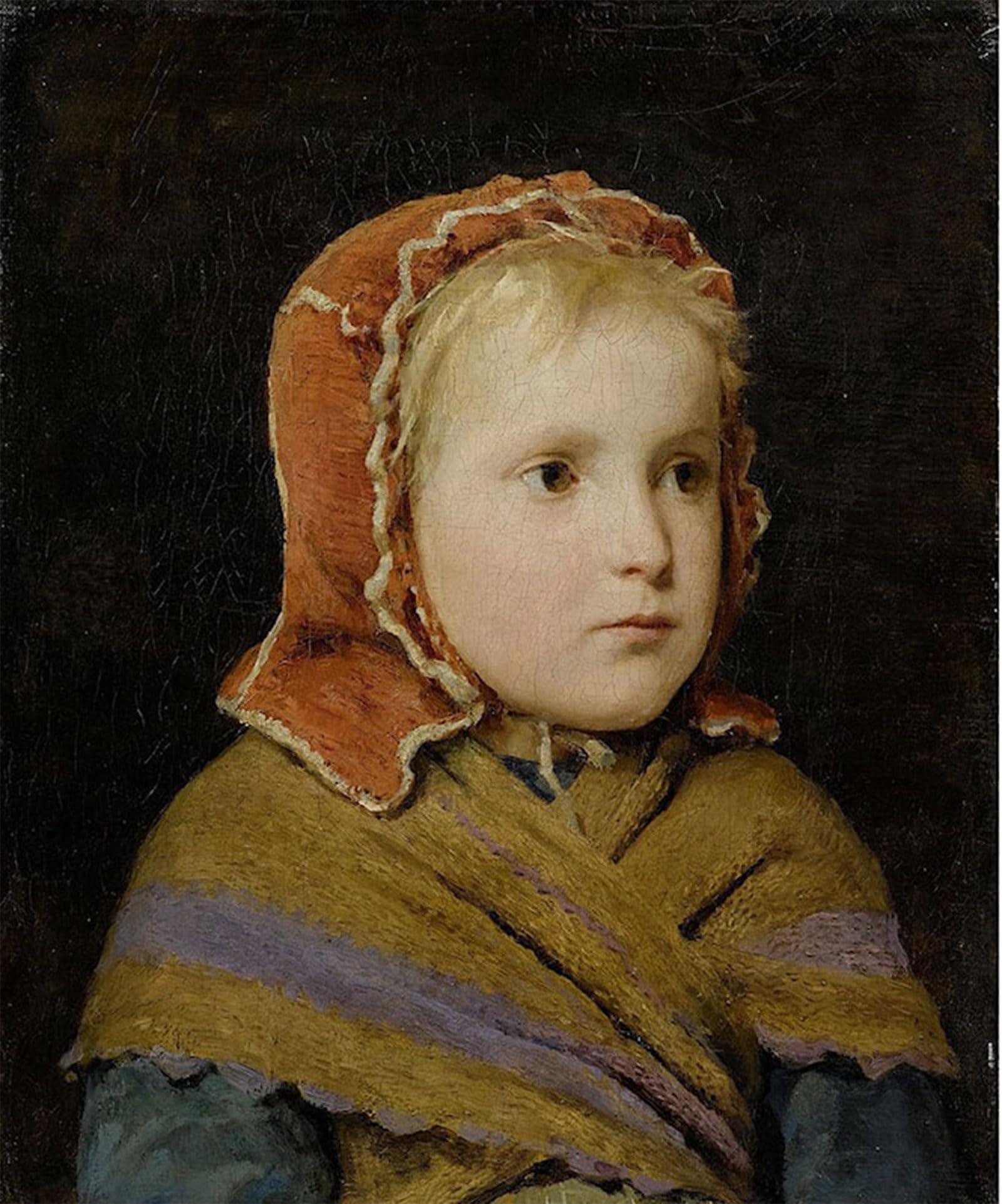 ARTXLXXBN Famous Painting Canvas Artwork Graffiti Print Mit Roter Haube by Albert Anker Portrait Canvas Image for Home Decor 60x90cm