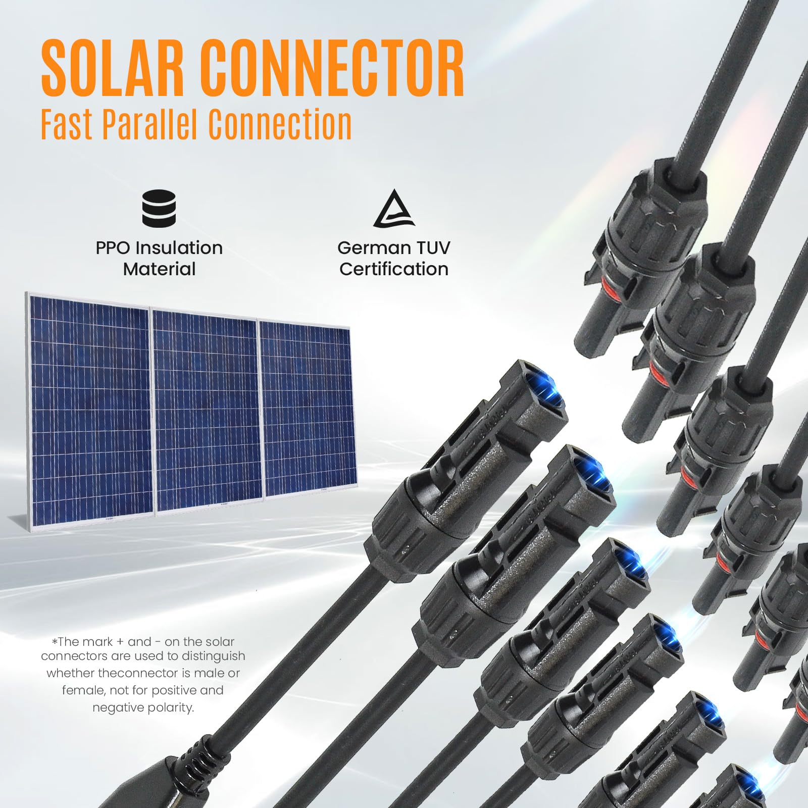 Plugin Solar Connector Solar Connector 6-in-1 Solar Panel Connector Kit - Universal Adapter ...