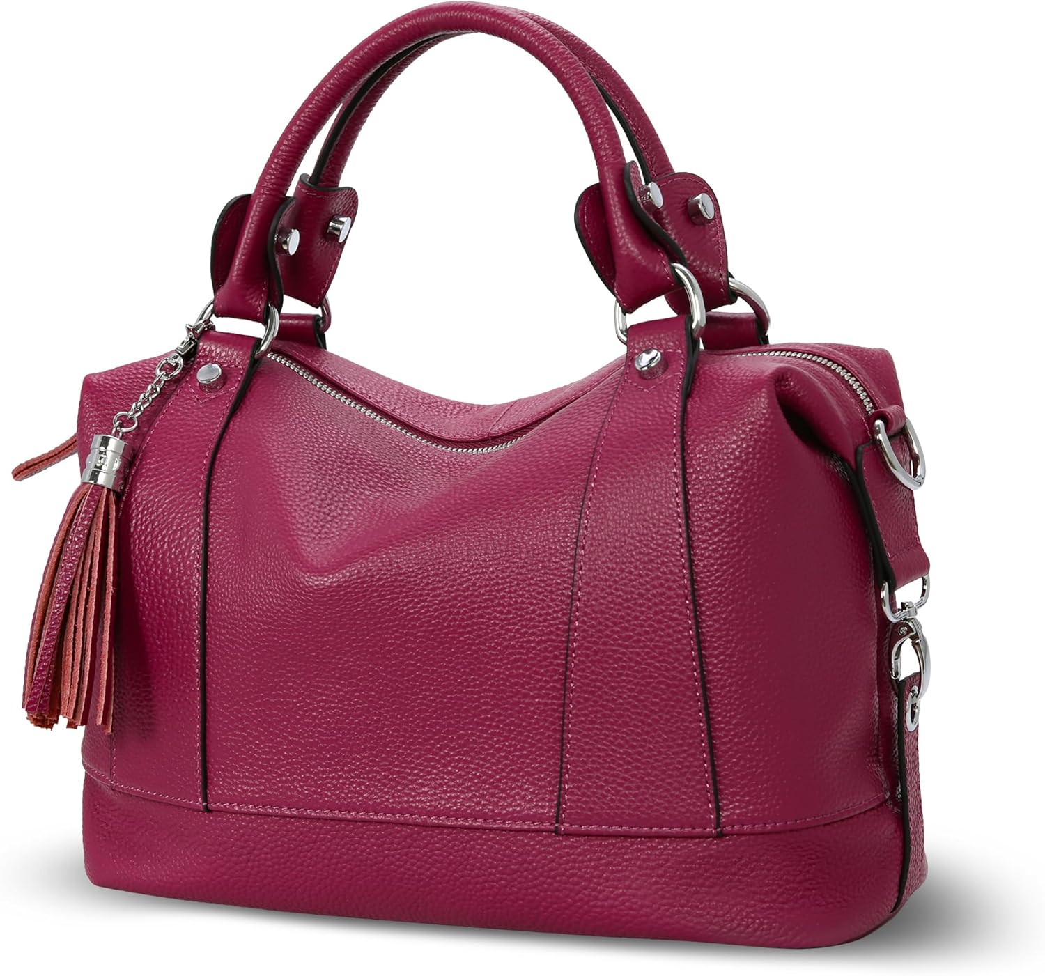 HESHE Womens Genuine Leather Purse Satchel Tote Bags Ladies Real Leather Bags Crossbody Handbags