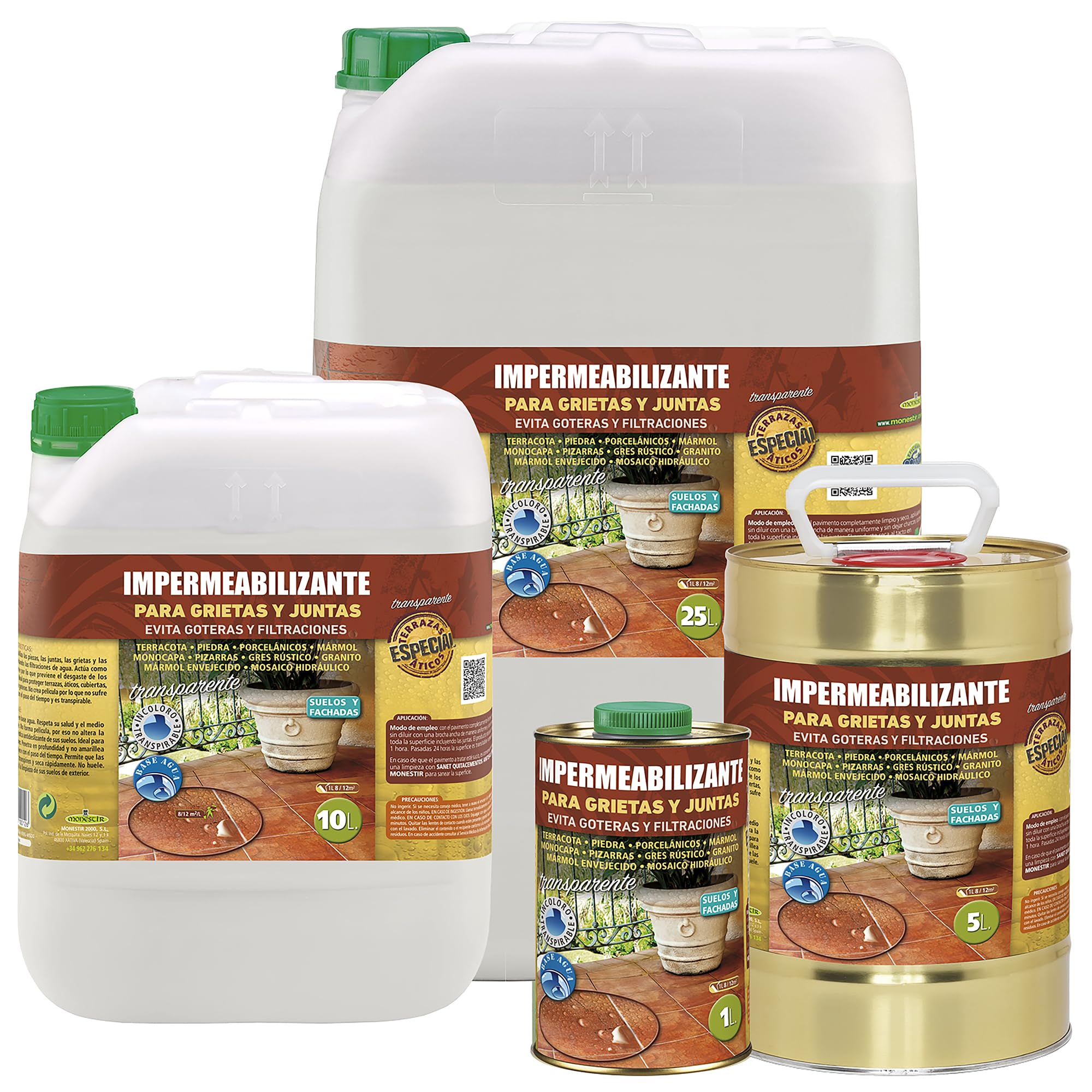 MONESTIR Impermeabilizante para Grietas y Juntas, 5 L