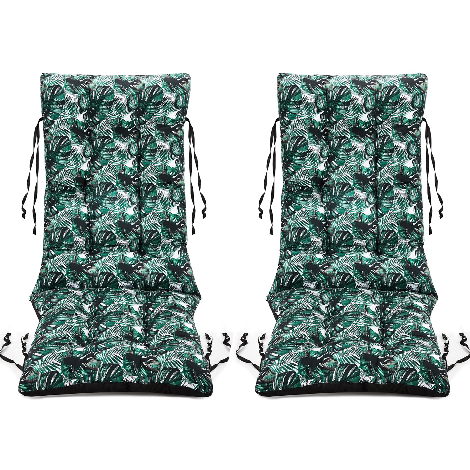 Superkissen24. Lounger Cushion Seat Pad - Set of 2 Cushions 48x123 cm - Seat cover for Sunbeds, Garden Chairs, Loungers, Seatings - Outdoor/Indoor Relaxer Chair Pillow - Waterproof - Exotic