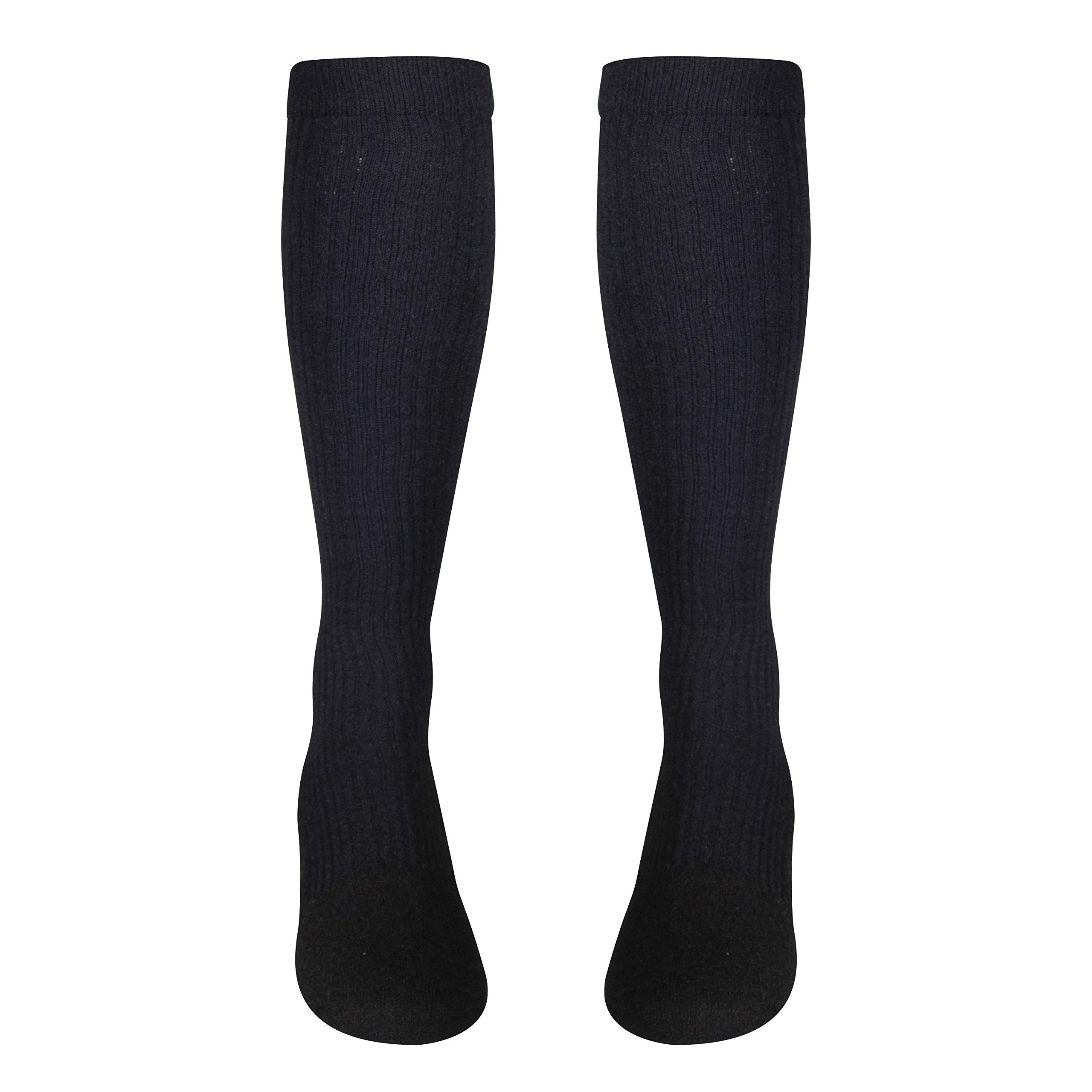 NuVein Compression Socks, 15-20 mmHg Support for Men, Padded Cushion Foot, Knee High, Closed Toe, Black, X-Large