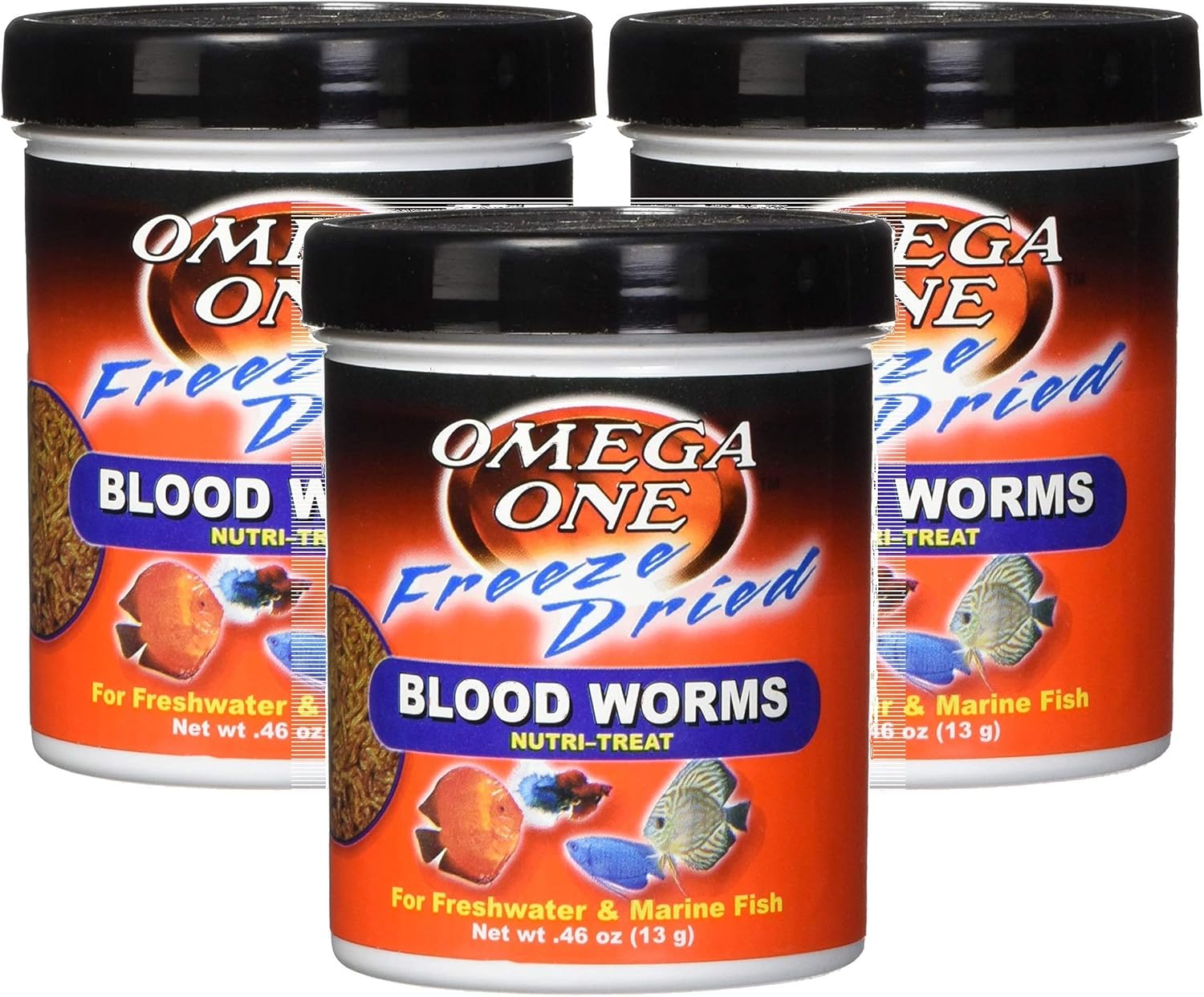Omega One Freeze Dried Blood Worms (3 Pack / 0.46-Ounce)