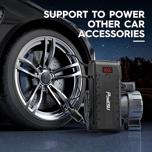 Miniatura 7 de Arrancador de batería portátil para automóvil, pico de 3000 A (hasta 10.0 L de gasolina o motor diésel de 8L) caja de salto portátil de 12 V con