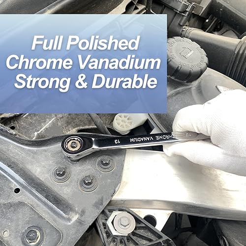 Miniatura 4 de Llave de combinación de trinquete de 23.0 ft m hecha del acero del cromo vanadio 12 puntos pulido