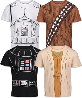 Chewbacca Stormtrooper Darth Vader 4 Pack T-Shirts Toddler to Big Kid