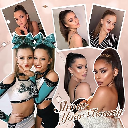 Miniatura 6 de FESHFEN - Extensión de cola de caballo natural, cola de caballo larga. Pieza de pelo sintético con clip, para mujeres y niñas