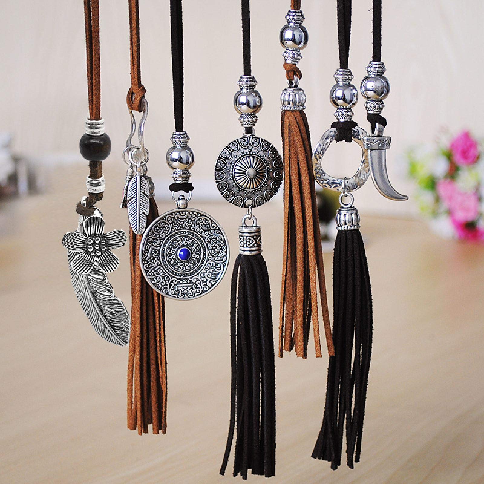 Łańcuch naszyjnika Boho Bohemian wisiorek dla kobiet Długie linę Zime Sweter Akcesoria