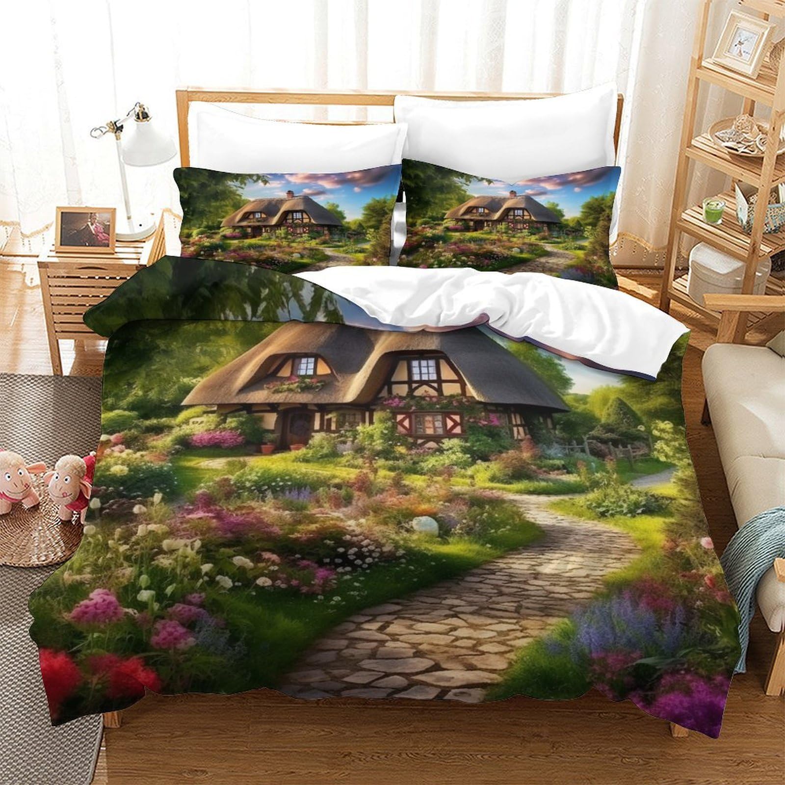 Housse de couette cráneo 3D fermeture invisible contre couette qui glisse