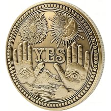 Yes No Decision Coin, Antique Bronze, Vintage Embossed Skeleton and Sun Moon Design, Lucky Flip Coin for Decision Making