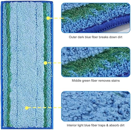 Miniatura 6 de ANBOO Paquete de 6 almohadillas húmedas para trapeador Irobot Braava Jet M6 Ultimate Robot, almohadillas mejoradas para trapeador húmedo M6,