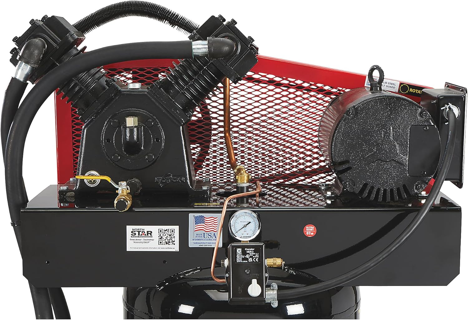 NorthStar Air Compressor with Quiet Armor, 60 Gal., 5 HP, 19 CFM @ 90 PSI, 150 Max. PSI, 230V, Single Phase
