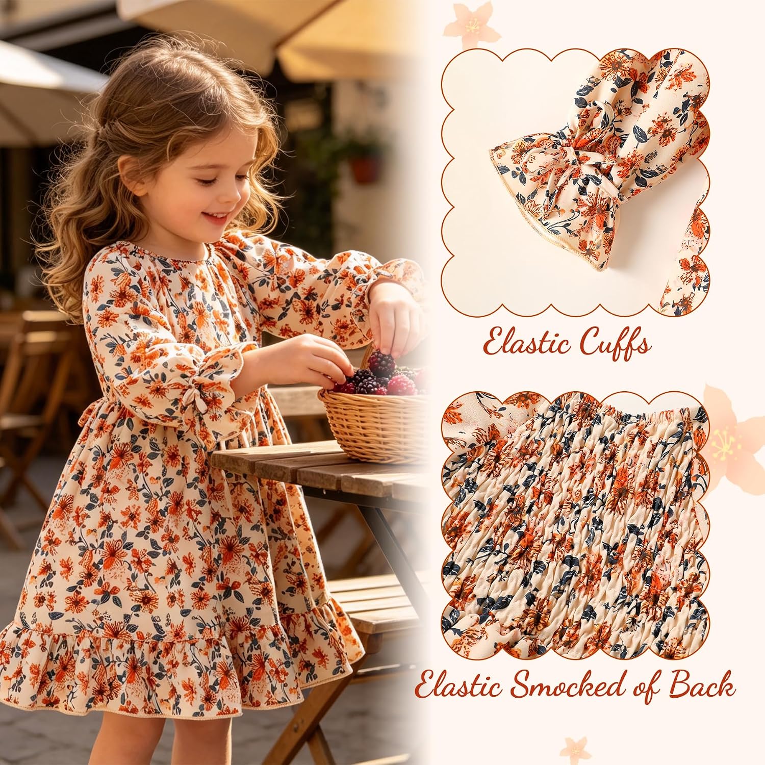 YOUNGER TREE Toddler Girl Fall Dress Baby Long Sleeve Winter Casual Dresses image 4