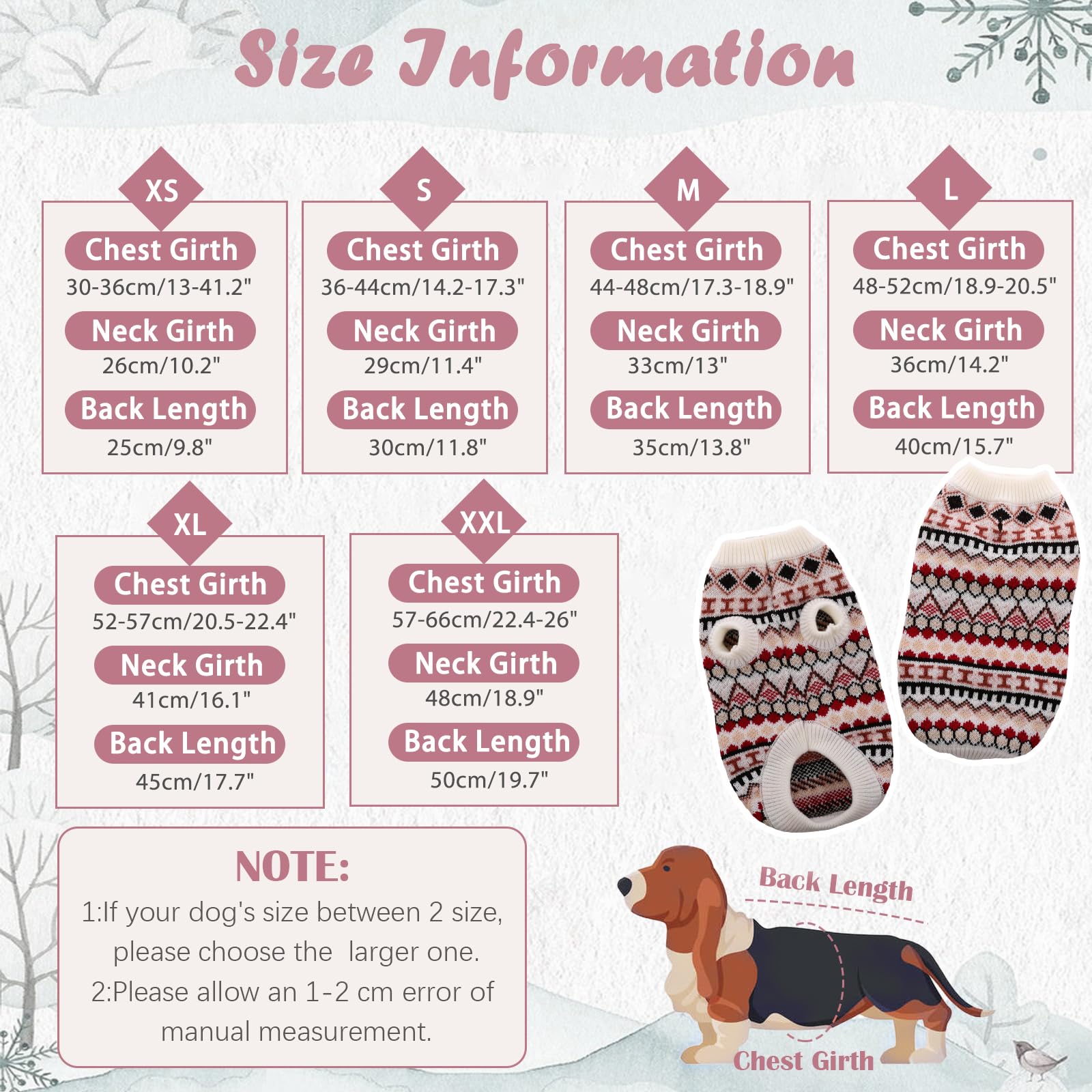 Hjumarayan Maglione Cane - Maglione Natale Cane Maglioncino Cane Taglia Piccola, Caldo Maglioncini per Cani Boho Maglia Cane, Bordo a Coste Maglioncino per Cani Elasticizzato (Rosso S)