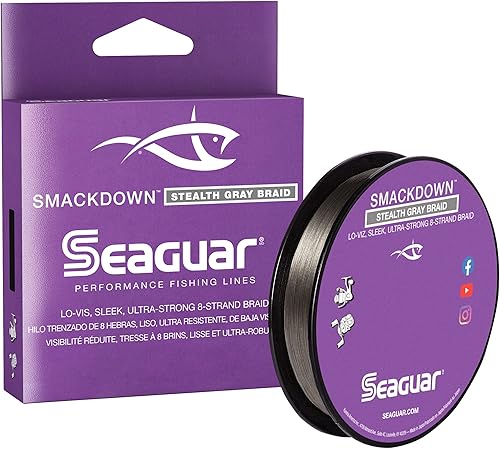 Seaguar Smackdown - Línea de pesca trenzada de baja visibilidad, color gris sigilo, varios tamaños