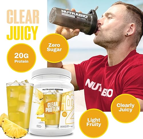 Miniatura 2 de NutraBio Aislamiento de proteína de suero transparente  Aislamiento de suero puro para hombres y mujeres deliciosos sabores de frutas  Sin OMG cero