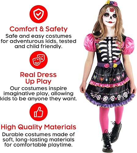 Miniatura 4 de Morph Day Of The Dead Costume Kids Girls Day Of Dead Costume Girls Day Of The Dead Costume For Girls