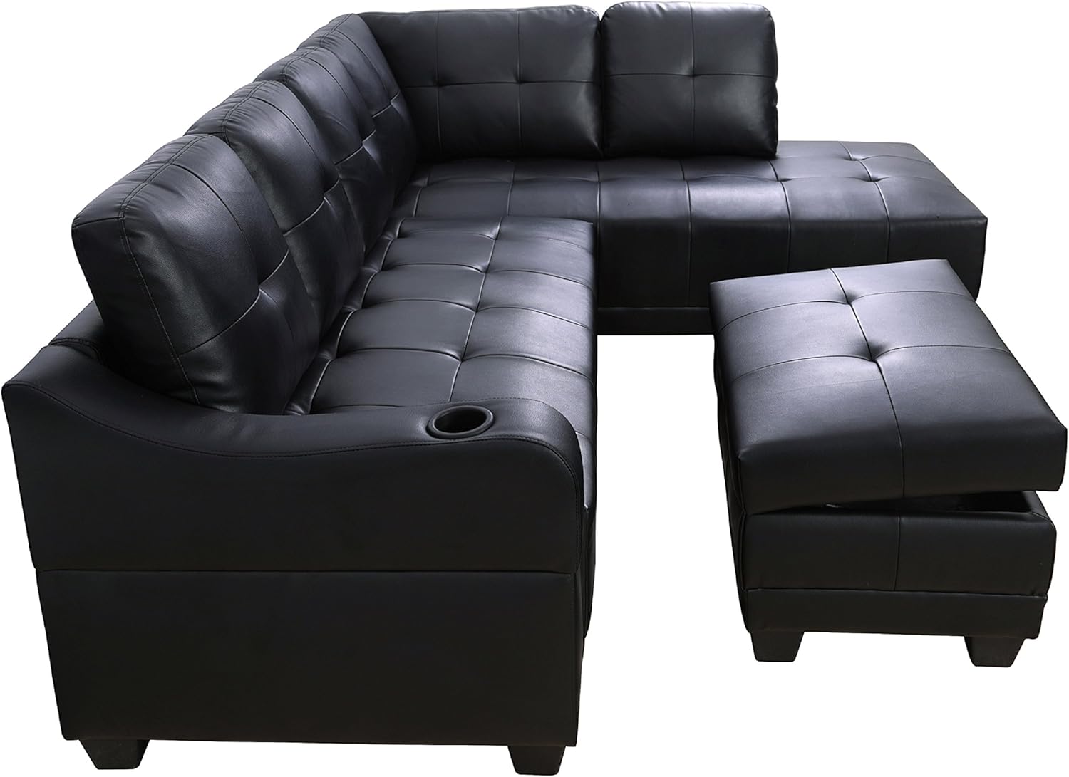 Beverly Fine Funiture Sectional Sofa Set, Burgundy: Furniture & Decor