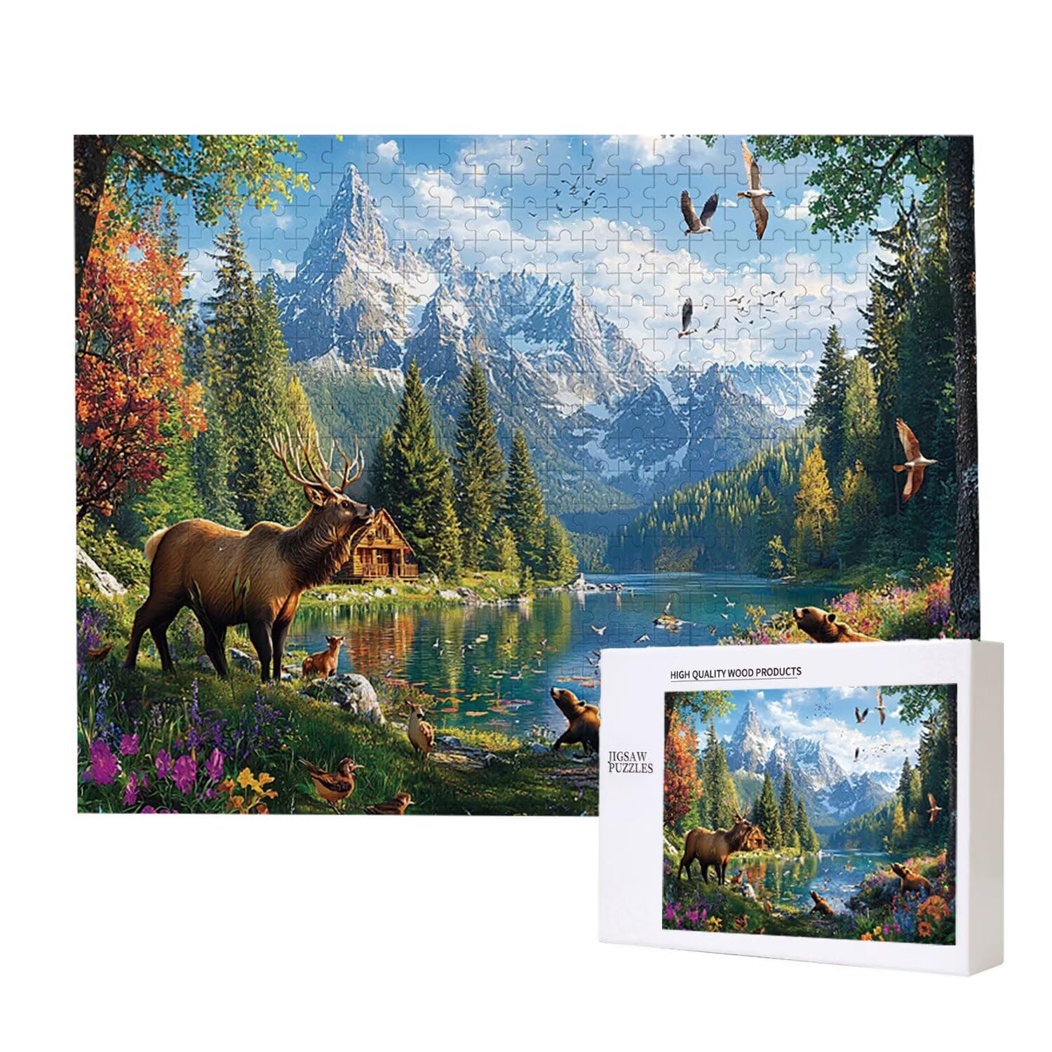 1500 Pezzi di Puzzle, animali di montagna1500 Pezzi di Puzzle per Adulti, Regalo di Anniversario e Natale, Decorazione Della Casa, Prevenzione Della Degenerazione Cerebrale Negli Anziani v-763