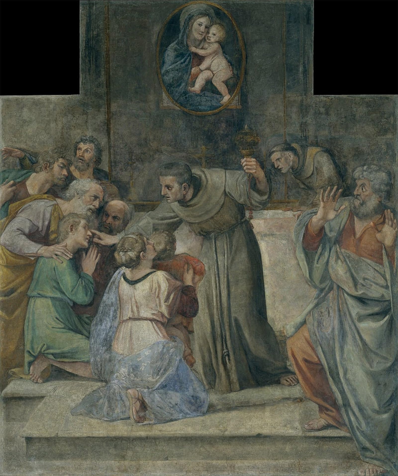 ARTXLXXBN Famous Print Painting Colorful Art Print Healing the Man Born Blind by Annibale Carracci Canvas Art Decorations for Home Decor 60x90cm