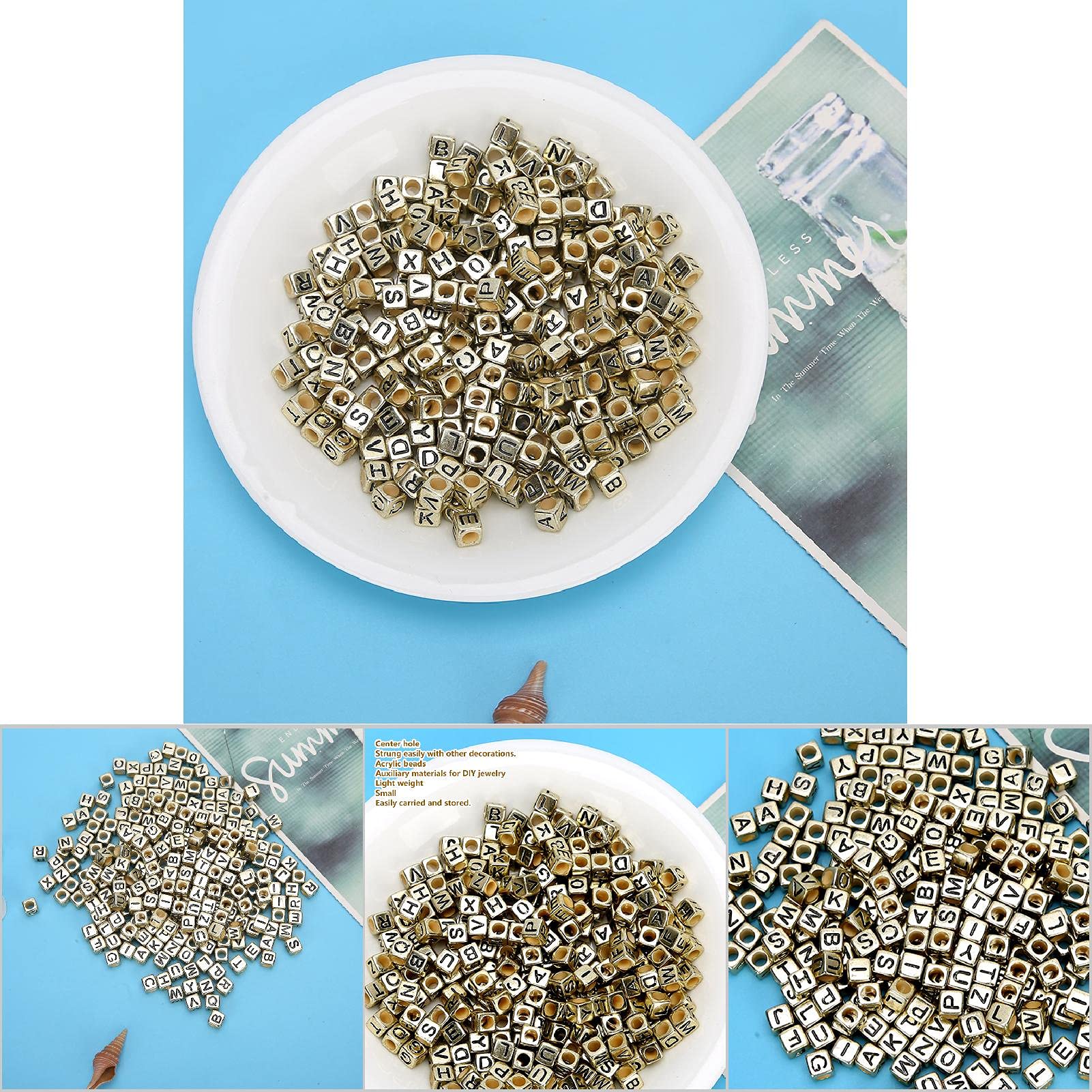 5200 perline colorate perline per braccialetti,4mm 3800 perline colorate 24 colori,1200 perline lettere, Perline di espressione e perline numerichekit braccialetti fai da te,Corda e ciondolo inclusi