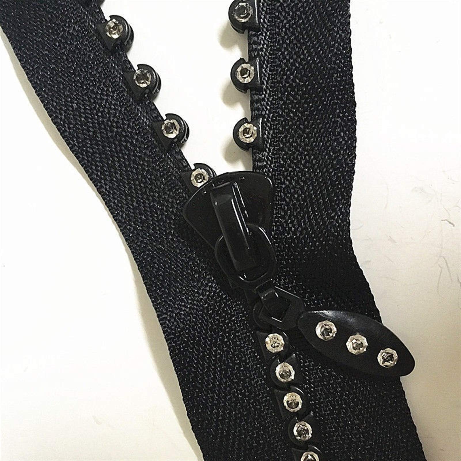 Shuxiang-Cremalleras, Resina de 5-50 unids con Cremallera de Nylon Crystal Zippers 4.5 Pulgadas 12 cm, Negro, para Manualidades de Costura a Medida (Size : 50pcs)
