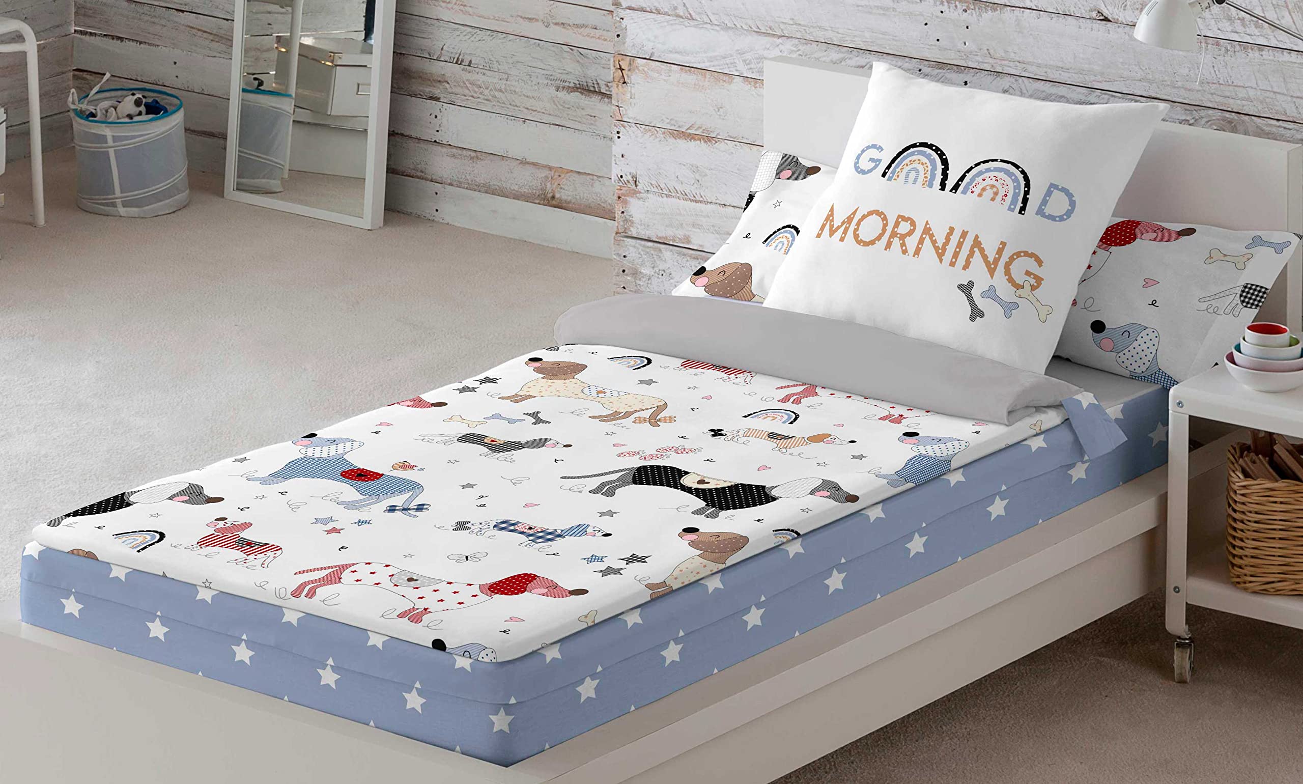 COOL KIDS Saco nórdico sin Relleno Doggy Patch Cama 90