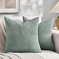 Vista 2 de Fancy Homi - Paquete de 2 fundas de almohada decorativas gris azul pequeño de 14 x 14 pulgadas para sofá, cama, sofá, rústico, estilo granja