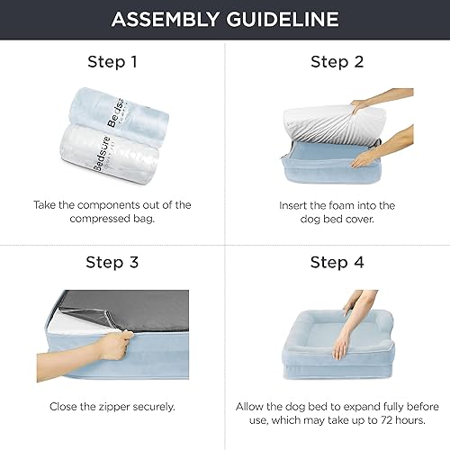 Miniatura 512 de Bedsure - Cama ortopédica XXL para perros, sofá cama lavable para perros gigantes, espuma de soporte con funda extraíble y lavable, forro Marrón